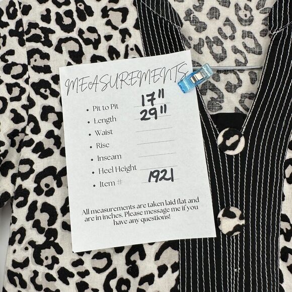 Womens Long Sleeve Tunic Top Mini Shirt Dress Size XS Leopard Boho Edgy Playful - Picture 4 of 7